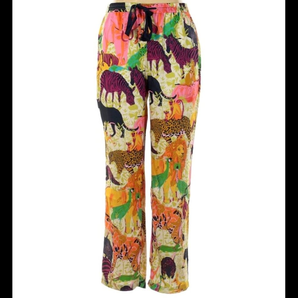 J. Crew Drapey Wide-Leg Pant in Ratti® Safari Print - Size 10 - Like New